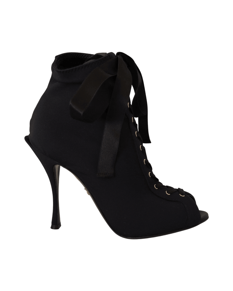Dolce & Gabbana Elegant Ankle Open Toe Heel Boots Glam Steals