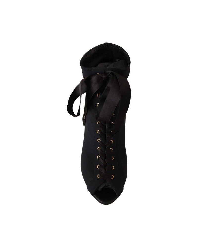 Dolce & Gabbana Elegant Ankle Open Toe Heel Boots Glam Steals