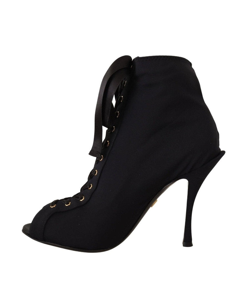 Dolce & Gabbana Elegant Ankle Open Toe Heel Boots Glam Steals