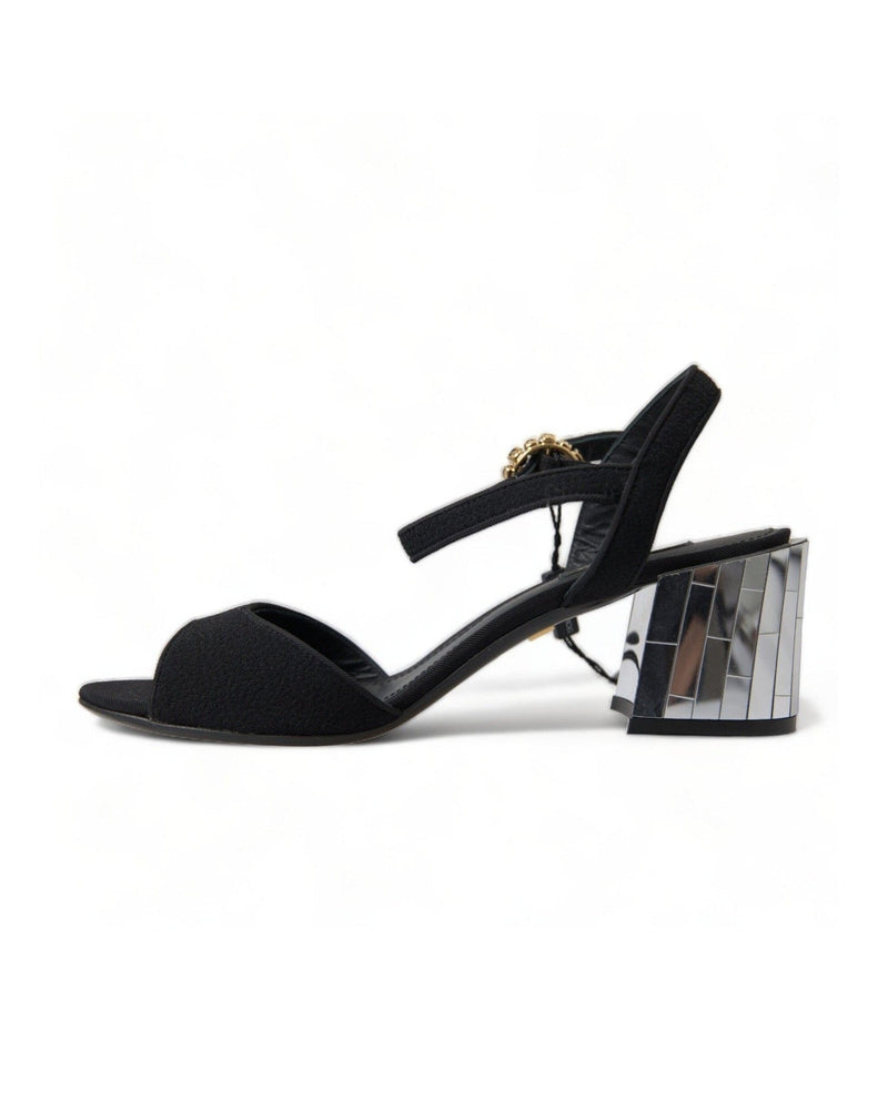 Dolce & Gabbana Elegant Ankle Strap Sandals With Mirror Heels Glam Steals