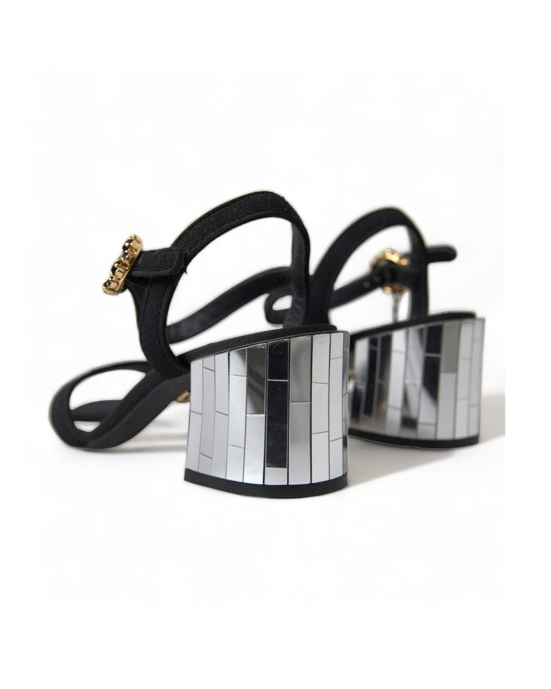 Dolce & Gabbana Elegant Ankle Strap Sandals With Mirror Heels Glam Steals