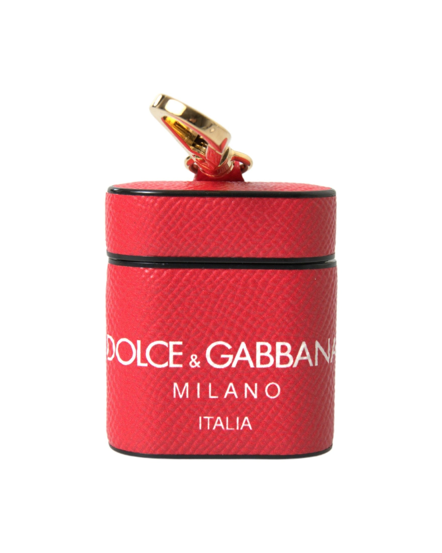 Dolce & Gabbana Elegant Calf Leather Airpods Red Case Glam Steals