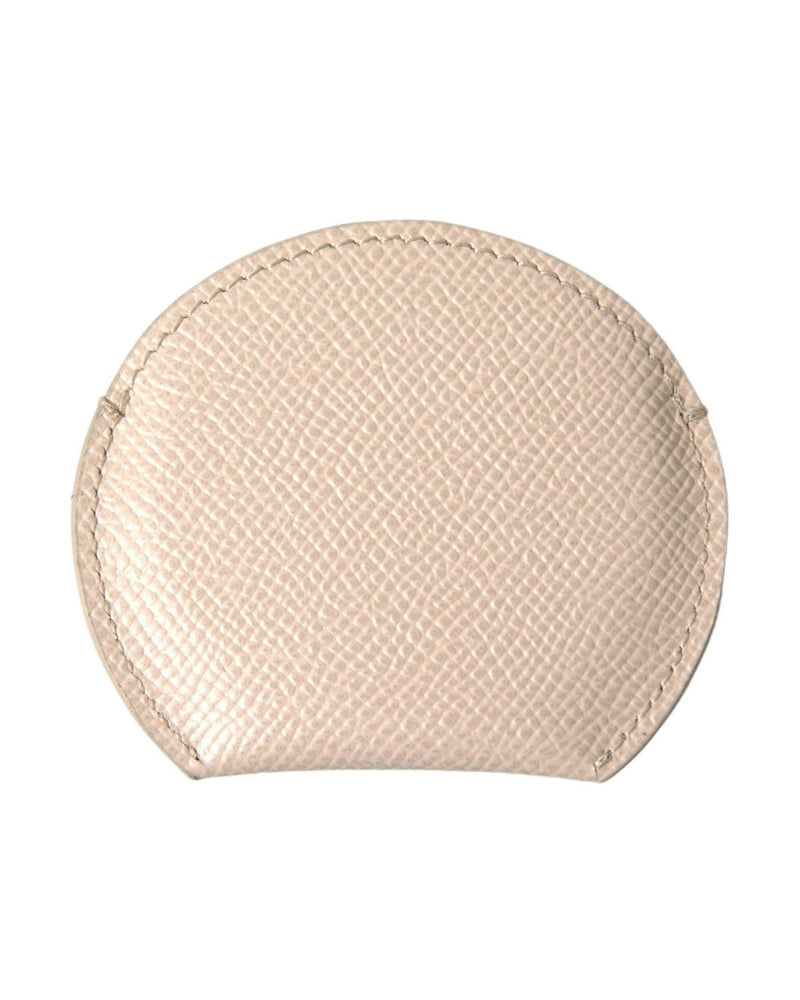 Dolce & Gabbana Elegant Calfskin Leather Hand Mirror Holder Face Mirrors