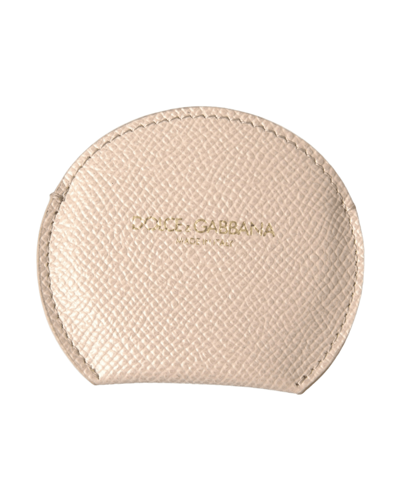 Dolce & Gabbana Elegant Calfskin Leather Hand Mirror Holder Glam Steals