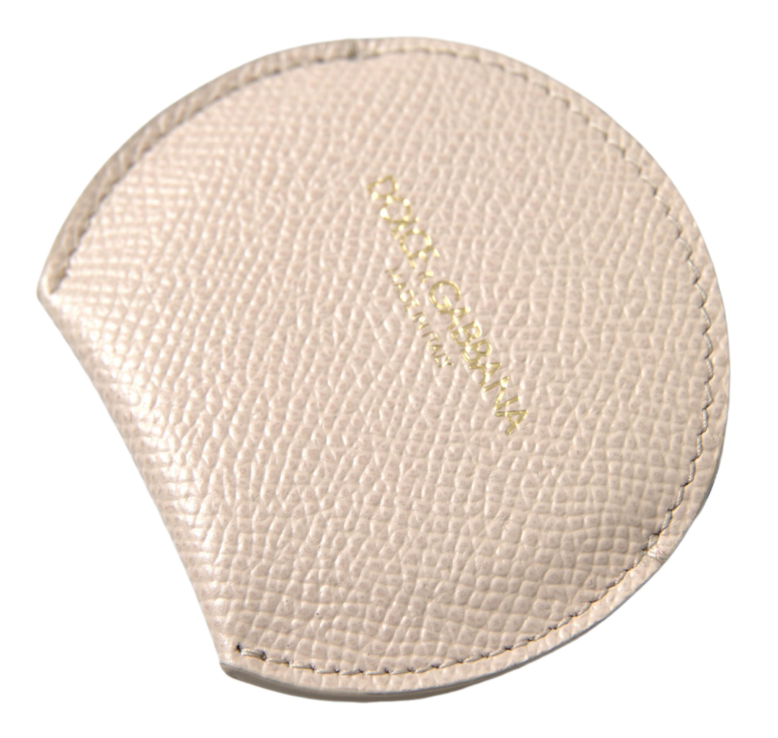 Dolce & Gabbana Elegant Calfskin Leather Hand Mirror Holder Glam Steals