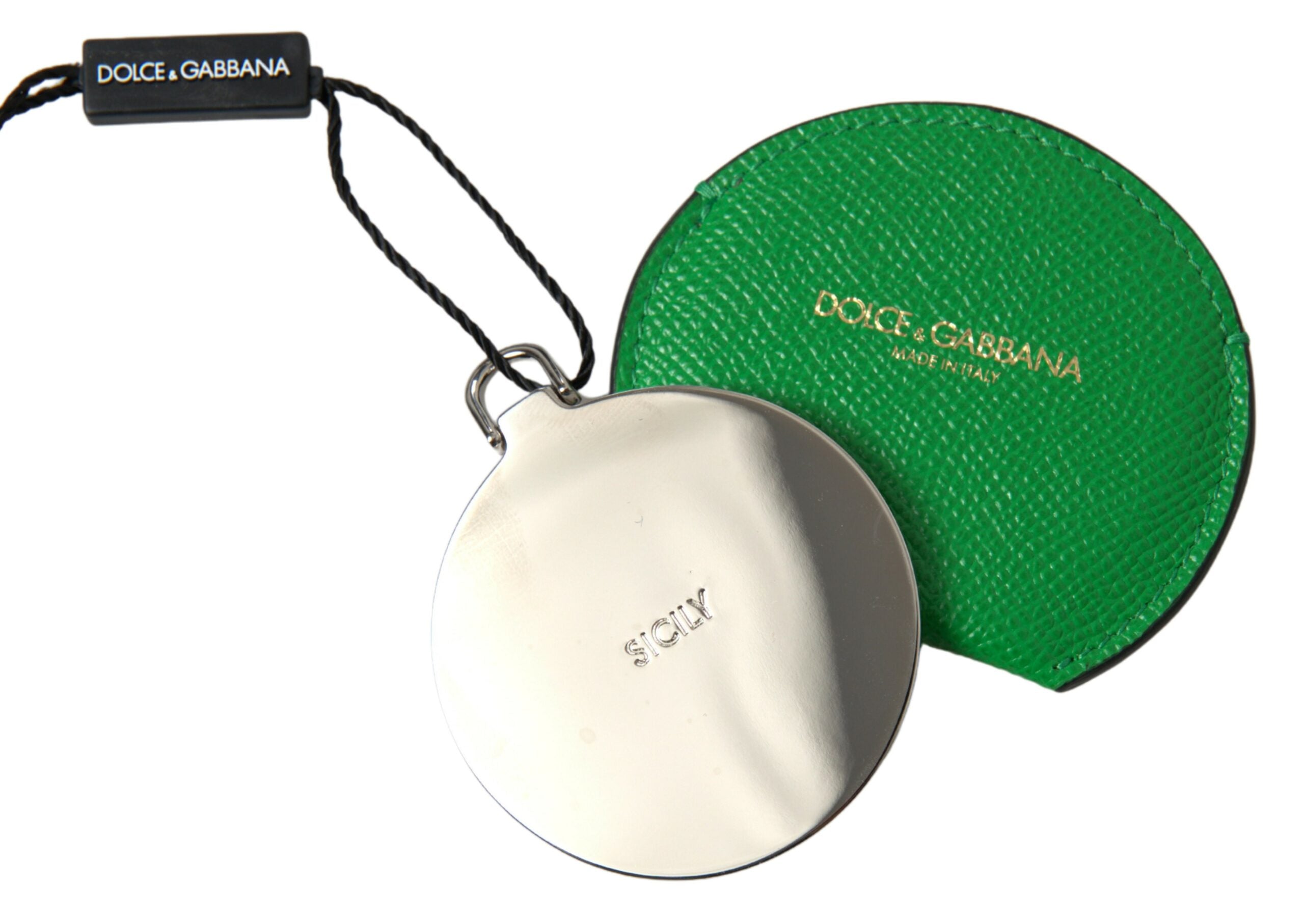 Dolce & Gabbana Elegant Calfskin Leather Mirror Holder Glam Steals