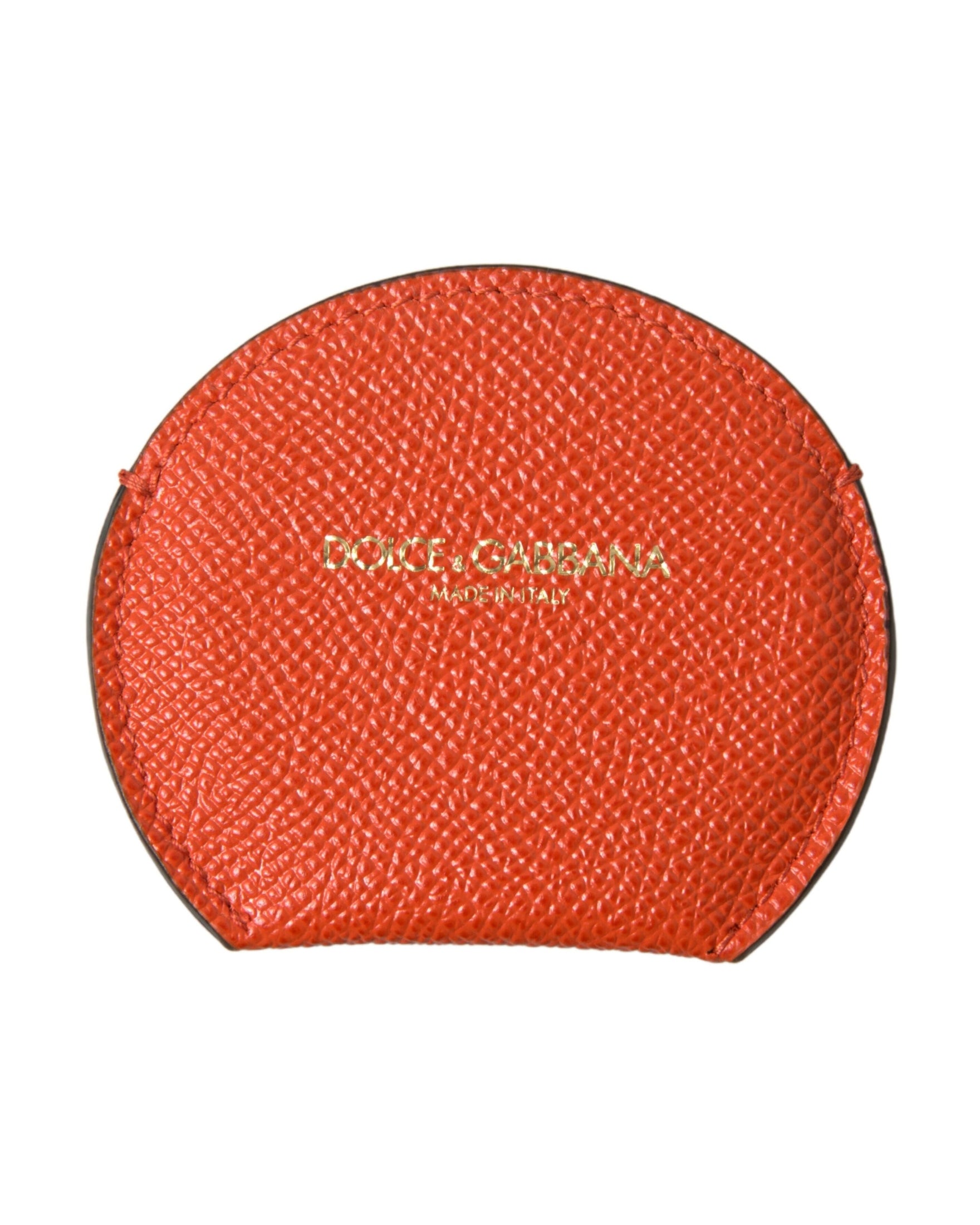 Dolce & Gabbana Elegant Calfskin Mirror Orange Holder Glam Steals