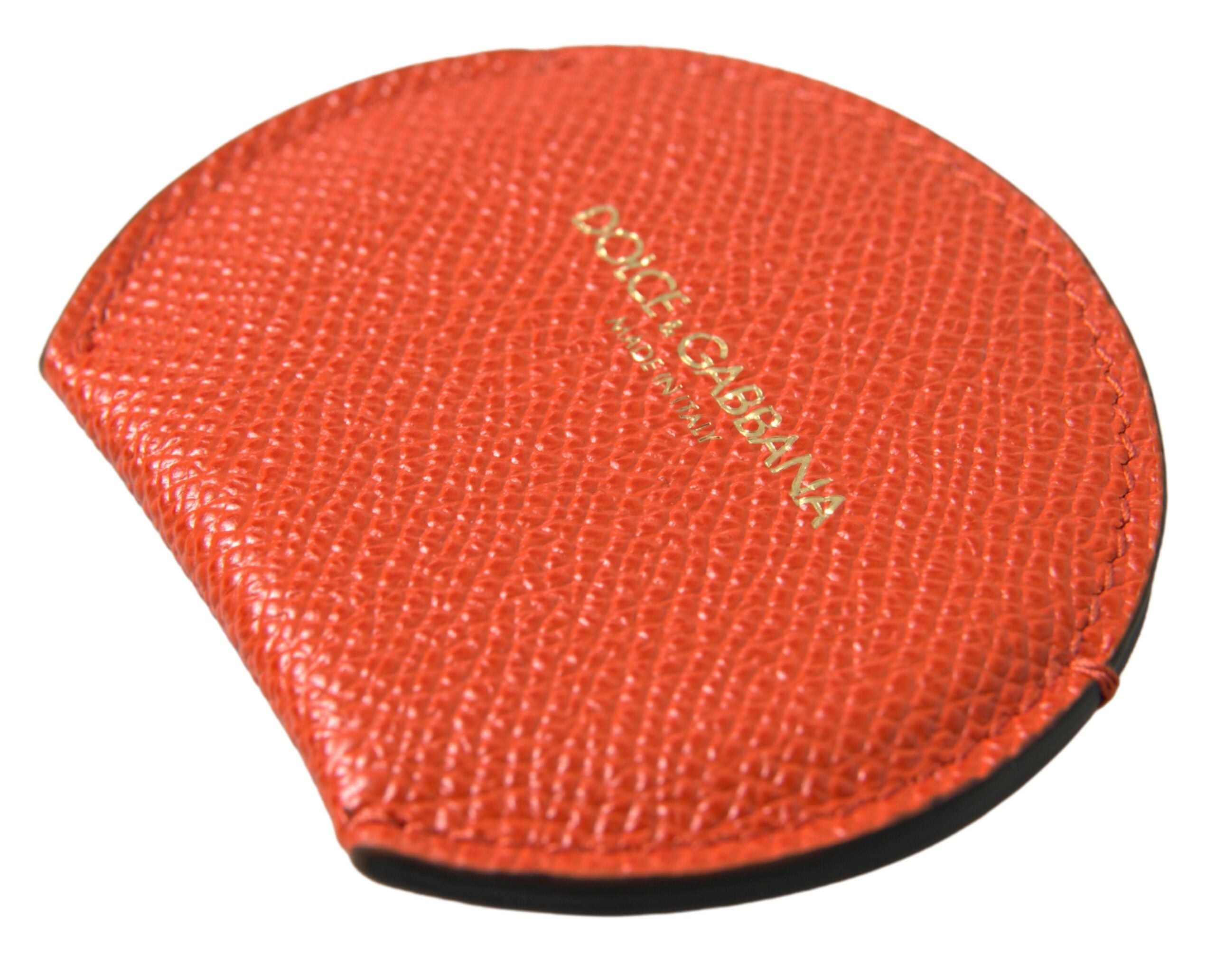 Dolce & Gabbana Elegant Calfskin Mirror Orange Holder Glam Steals