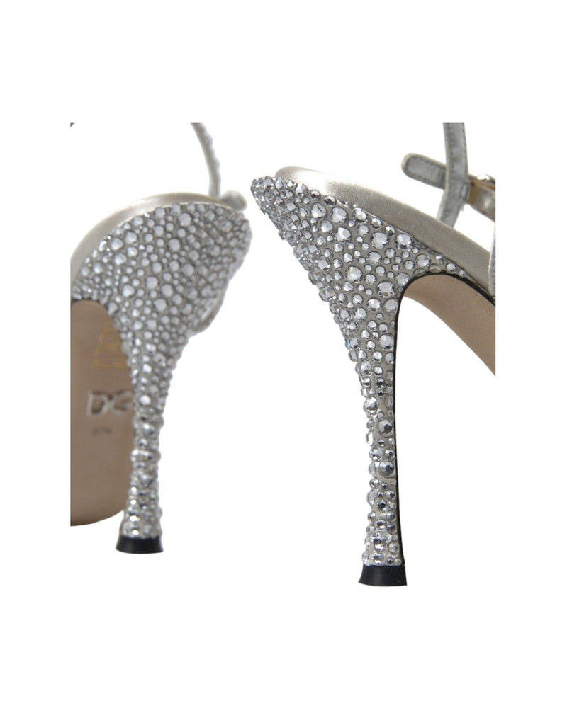 Dolce & Gabbana Elegant Crystal Embellished Heels Sandals Heels