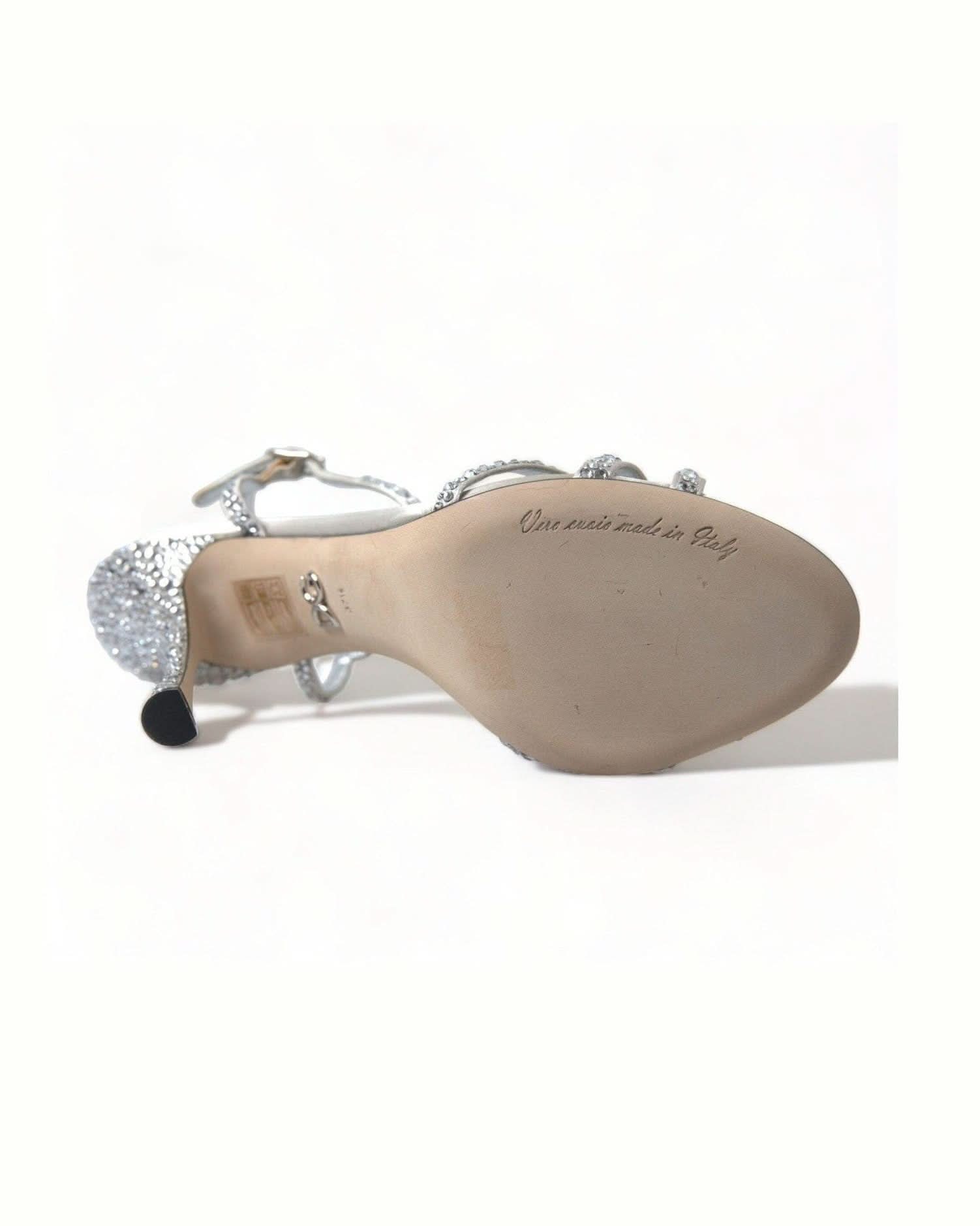 Dolce & Gabbana Elegant Crystal Embellished Heels Sandals Heels