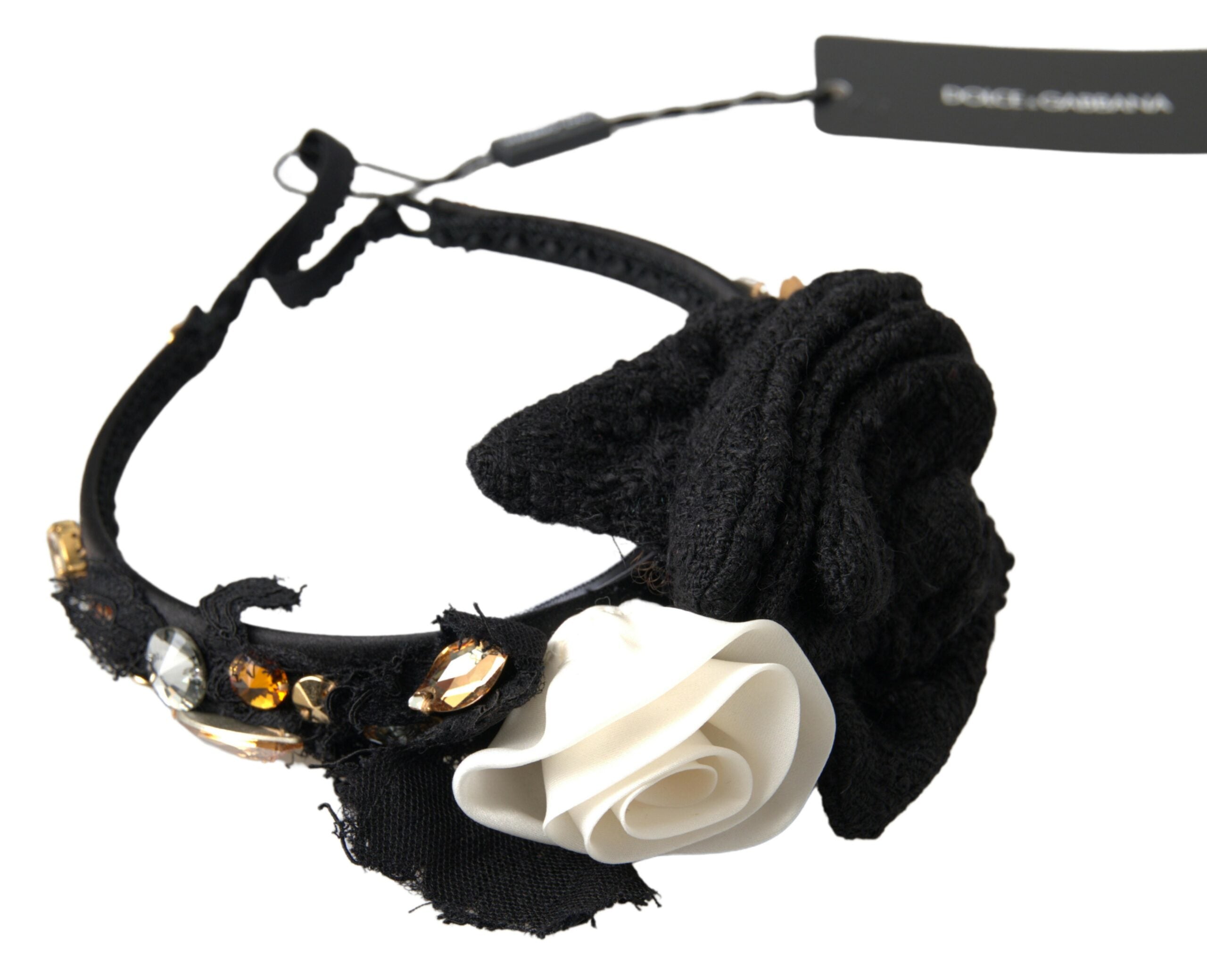 Dolce & Gabbana Elegant Crystal-Embellished Silk Diadem Glam Steals