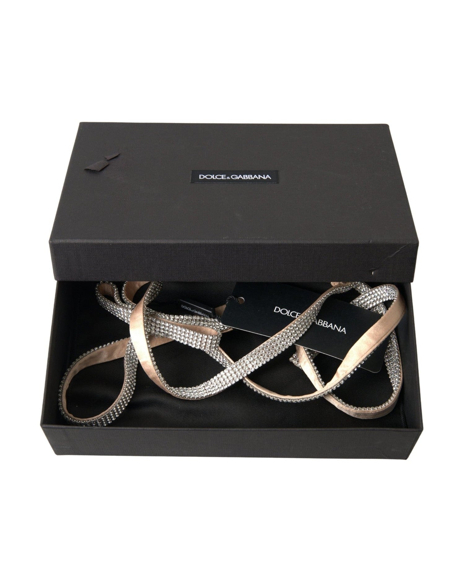 Dolce & Gabbana Elegant Crystal Skinny Silk Bow Belt Glam Steals