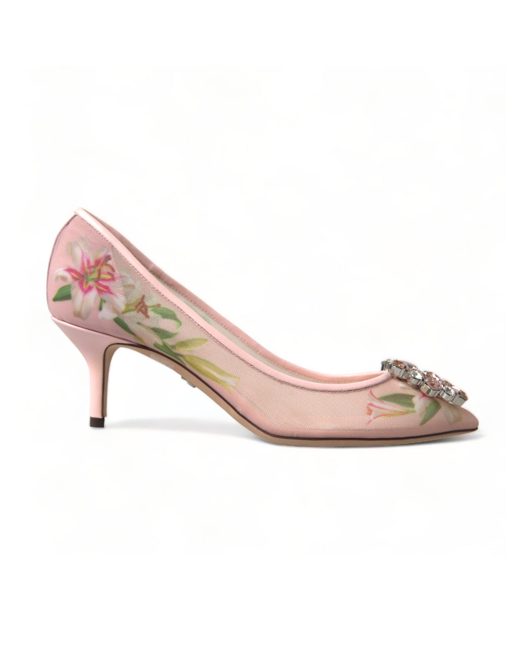 Dolce & Gabbana Elegant Floral Crystal Pink Pumps Glam Steals