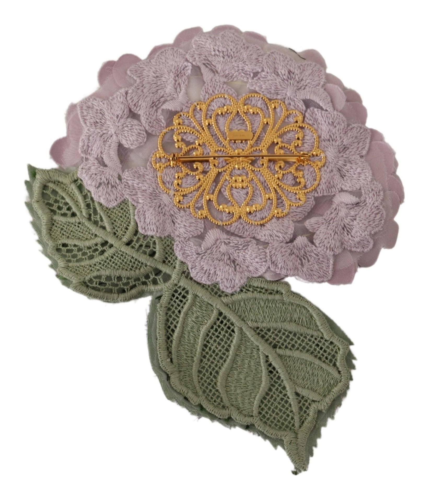 Dolce & Gabbana Elegant Floral Silk Blend Purple Brooch Glam Steals