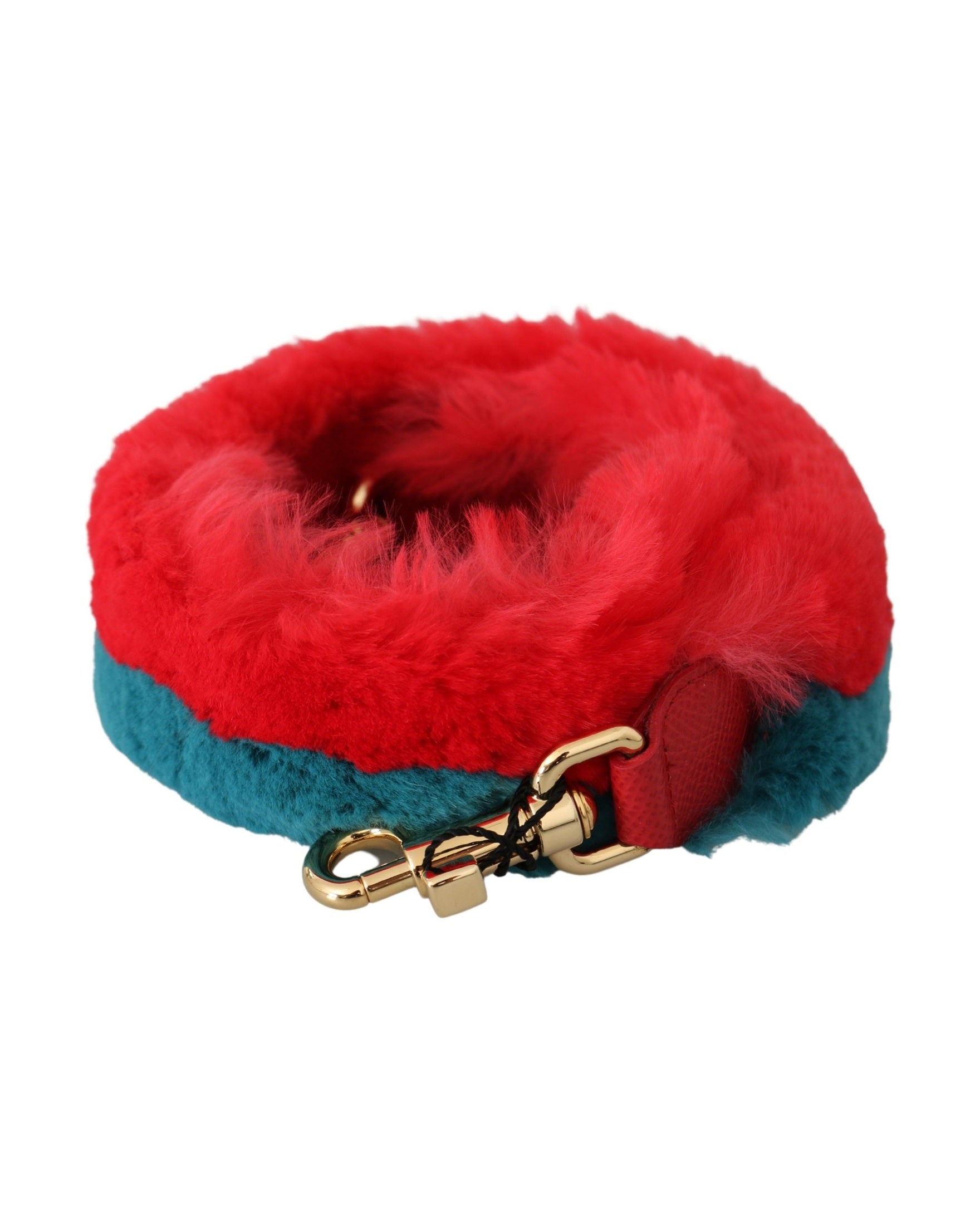 Dolce & Gabbana Elegant Lapin Fur Shoulder Red Strap Glam Steals