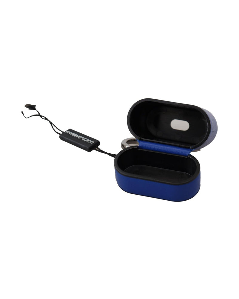 Dolce & Gabbana Elegant Leather Airpods Blue Case Glam Steals