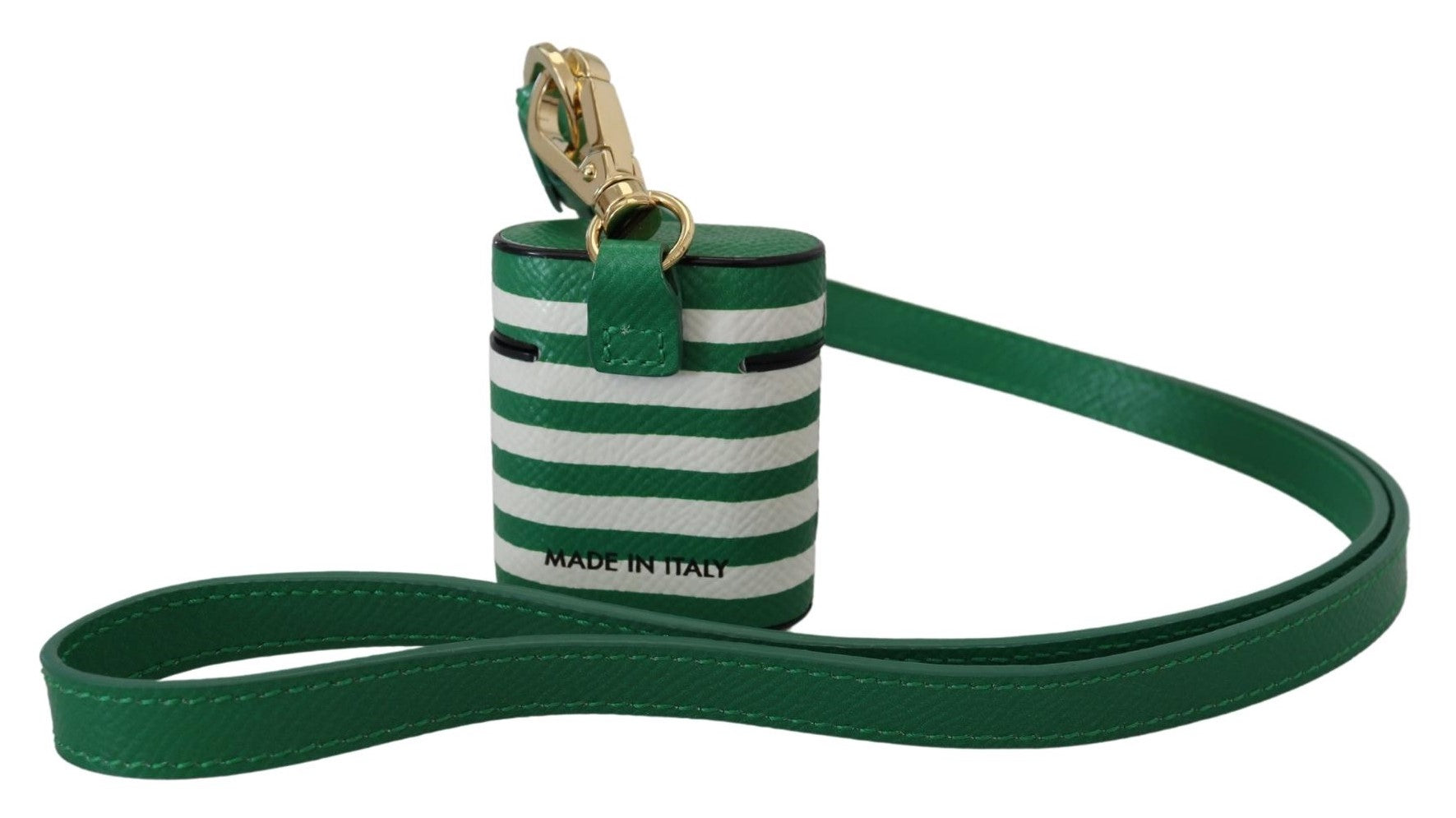 Dolce & Gabbana Elegant Leather Airpods Case - Green Lush Glam Steals