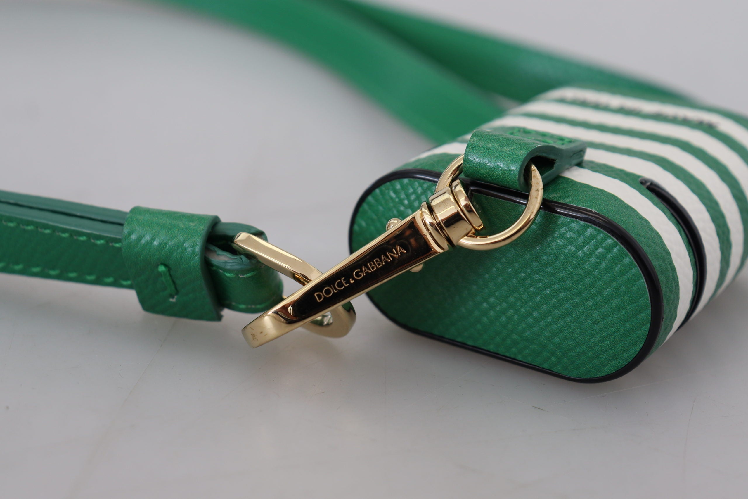 Dolce & Gabbana Elegant Leather Airpods Case - Green Lush Glam Steals