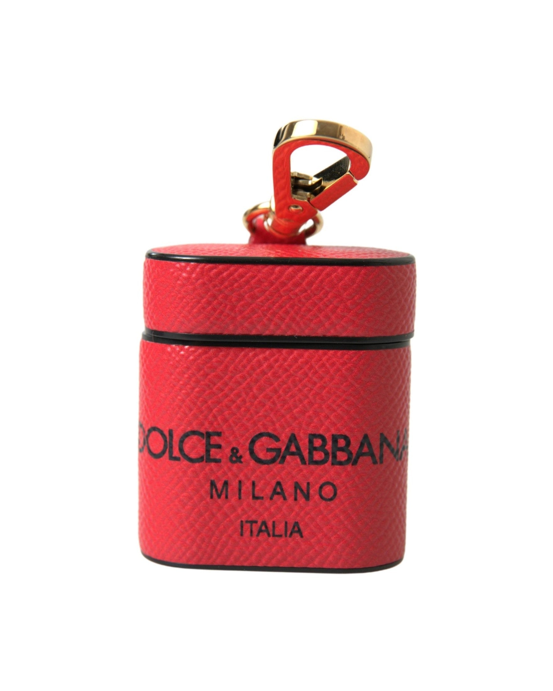 Dolce & Gabbana Elegant Leather Airpods Case In Black Red And Glam Steals