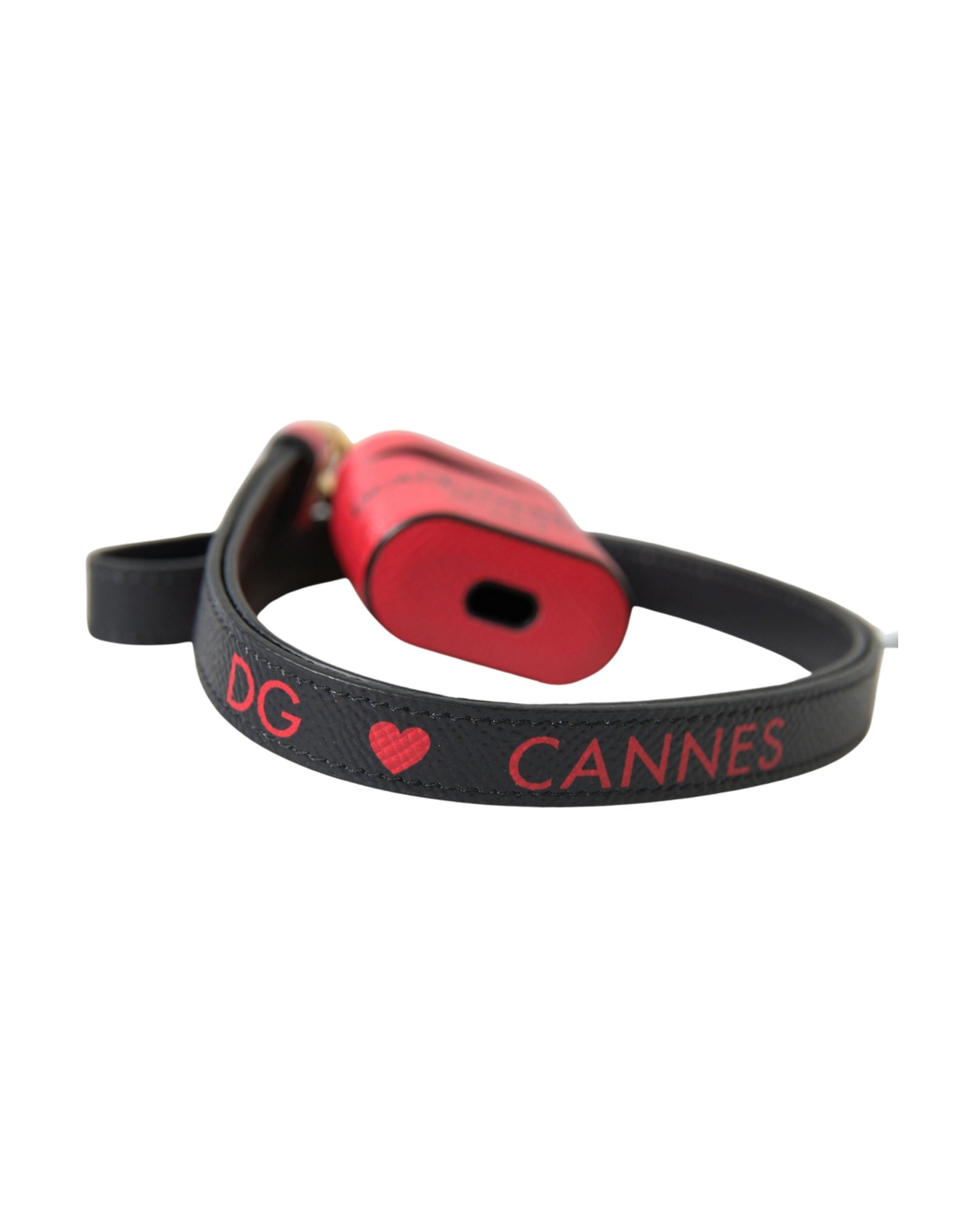 Dolce & Gabbana Elegant Leather Airpods Case In Black Red And Glam Steals