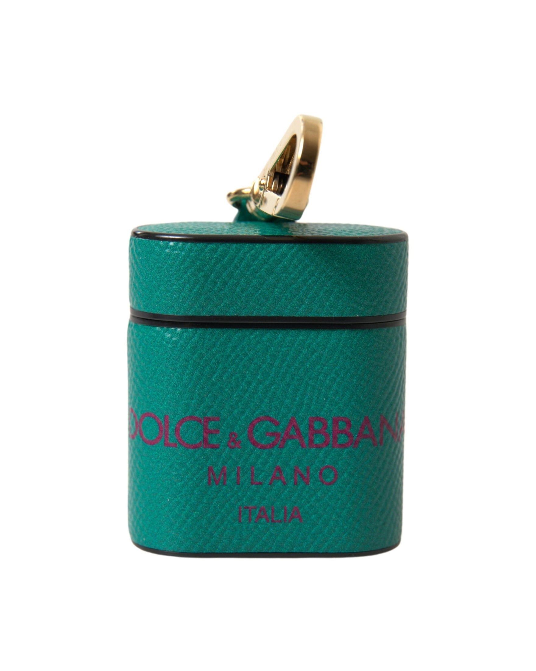 Dolce & Gabbana Elegant Leather Airpods Case In Green Maroon And Glam Steals