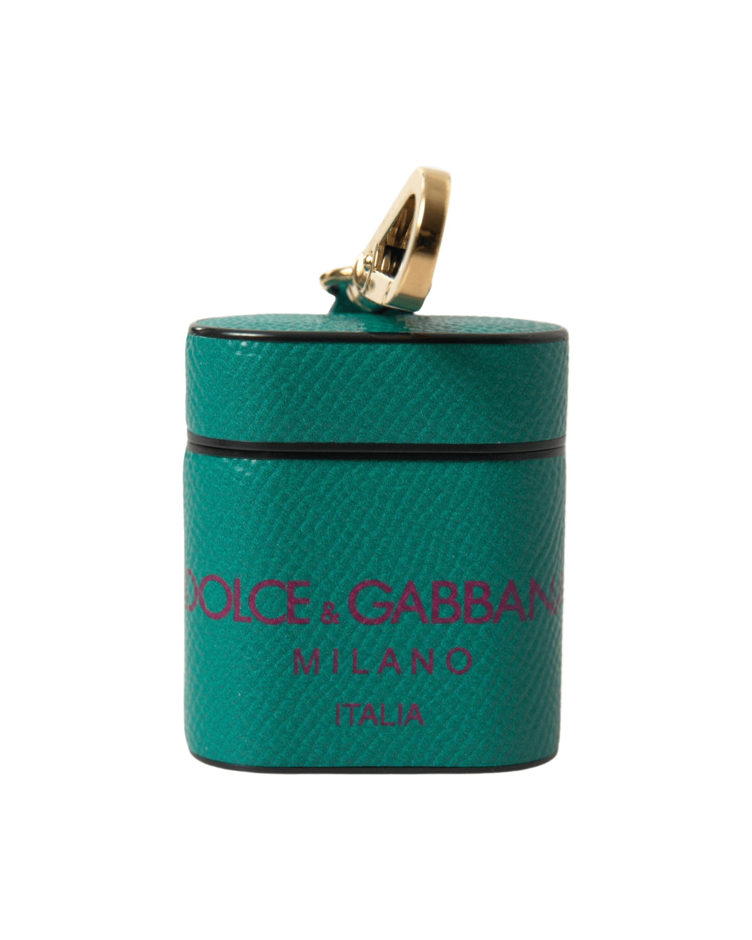 Dolce & Gabbana Elegant Leather Airpods Case In Green Maroon And Glam Steals
