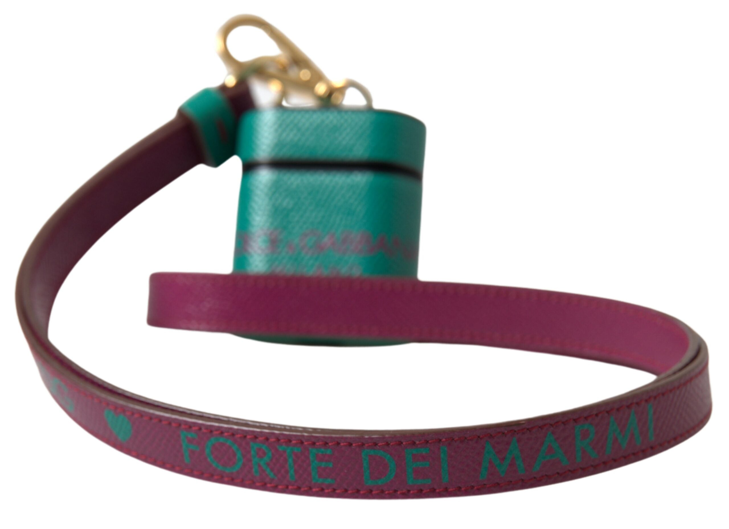 Dolce & Gabbana Elegant Leather Airpods Case In Green Maroon And Glam Steals