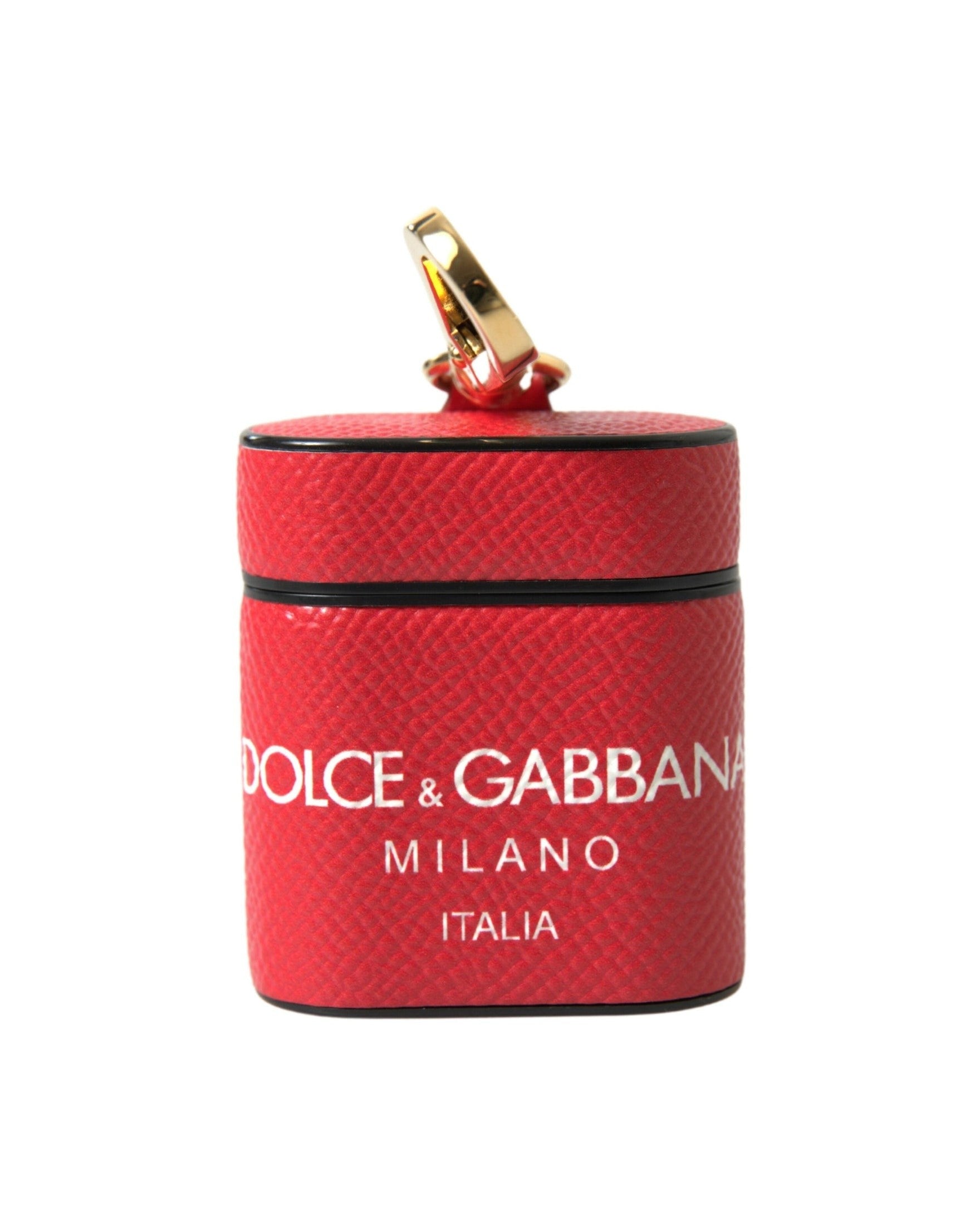 Dolce & Gabbana Elegant Leather Airpods Red Case Glam Steals