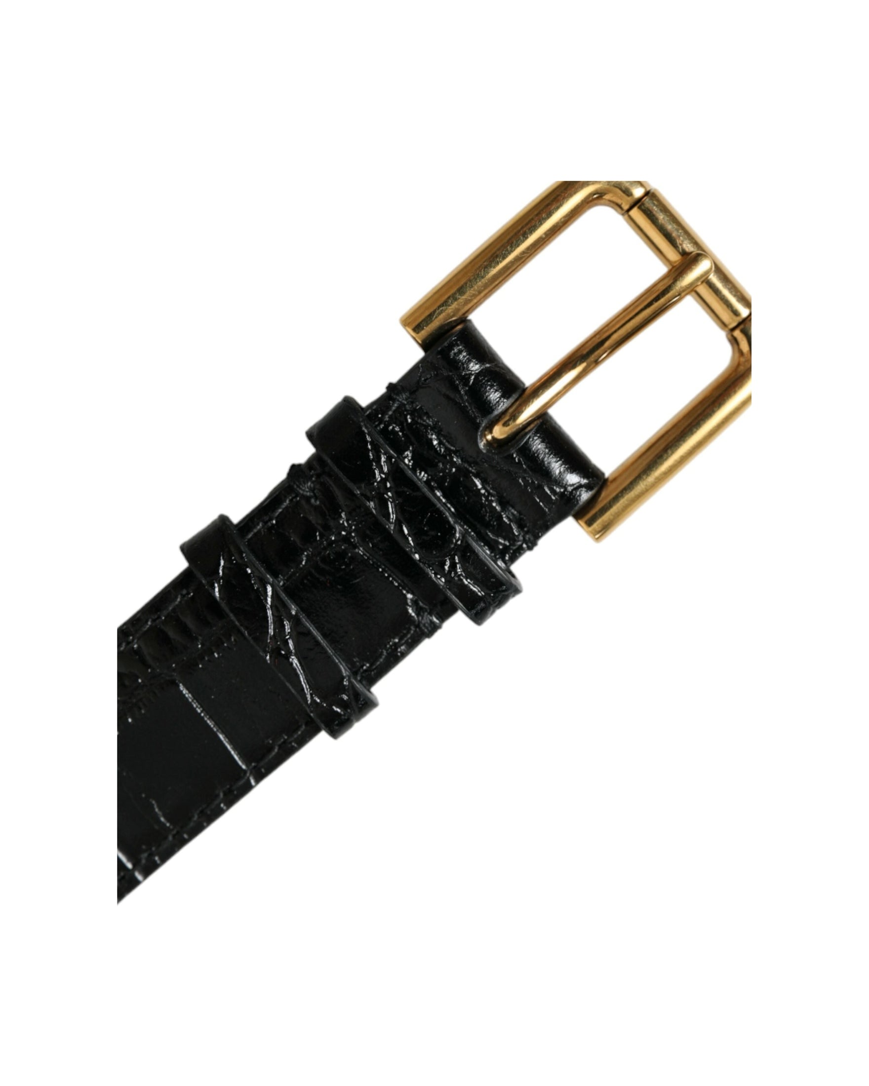 Dolce & Gabbana Elegant Leather Gold Black Bracelet Glam Steals