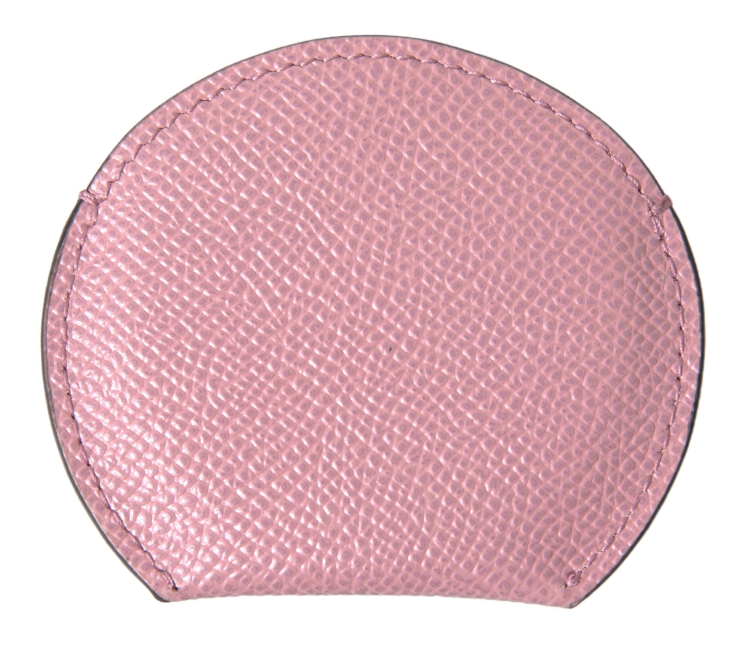 Dolce & Gabbana Elegant Leather Hand Mirror Pink Holder Glam Steals