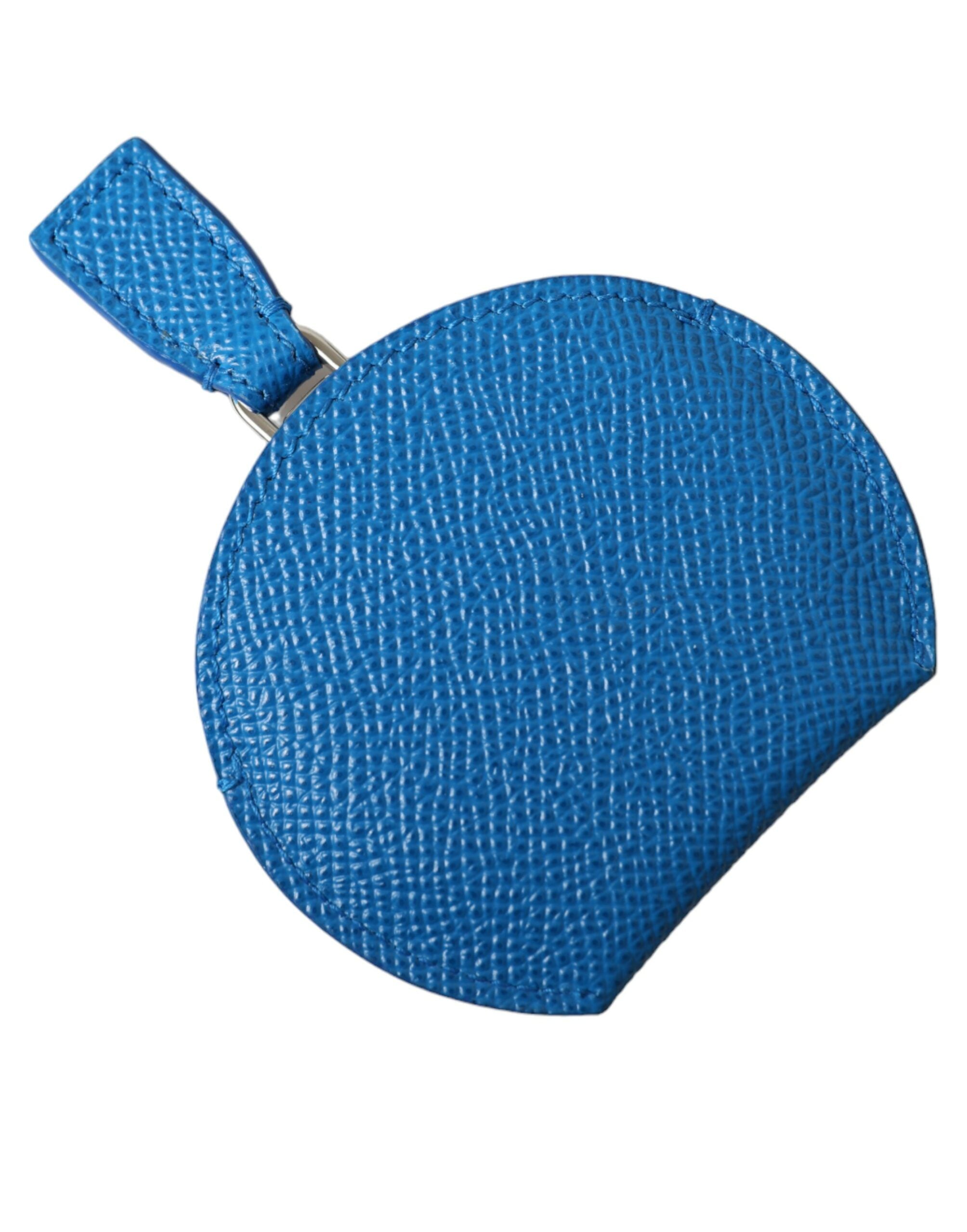 Dolce & Gabbana Elegant Leather Mirror Blue Holder Glam Steals