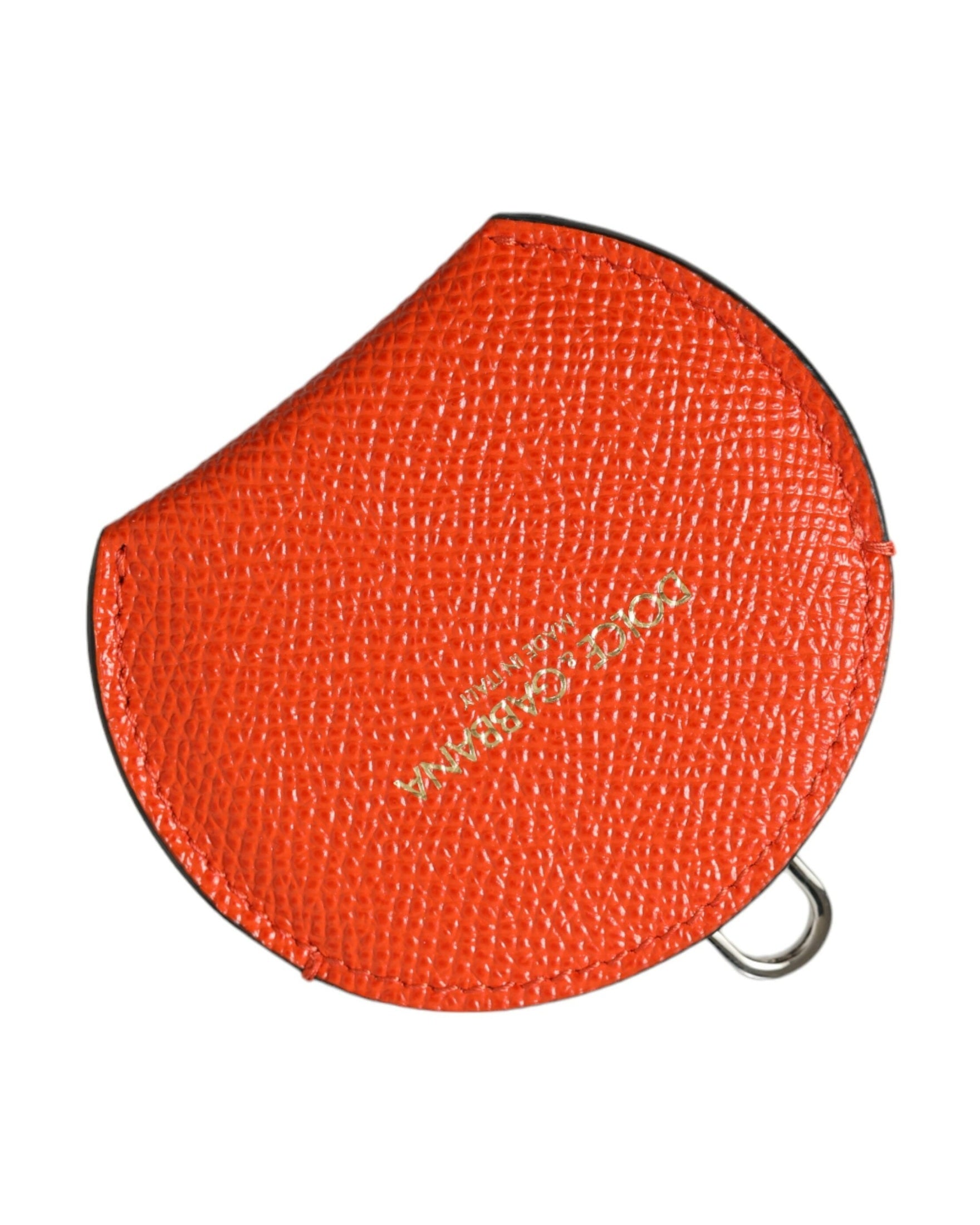 Dolce & Gabbana Elegant Leather Mirror Orange Holder Glam Steals