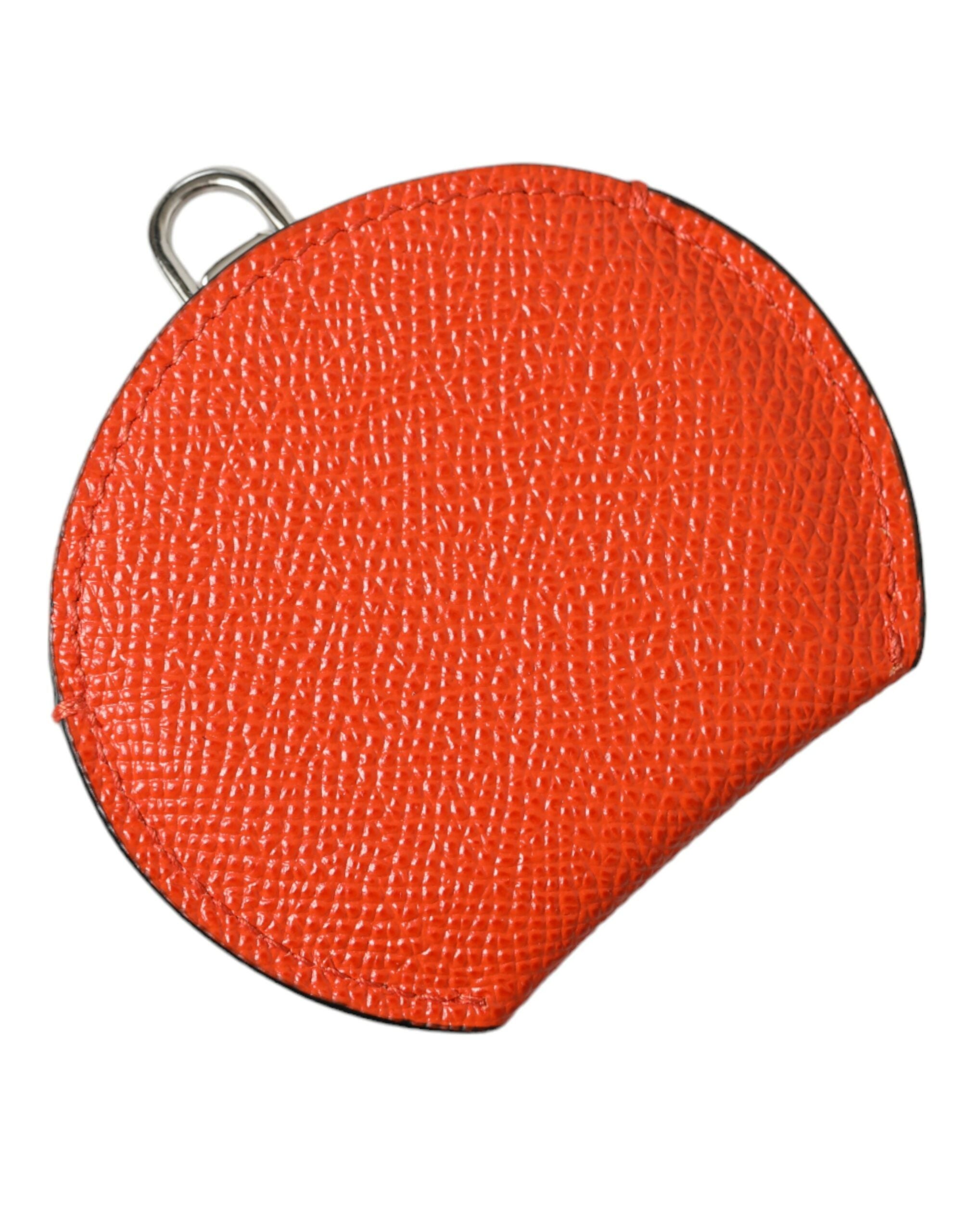 Dolce & Gabbana Elegant Leather Mirror Orange Holder Glam Steals