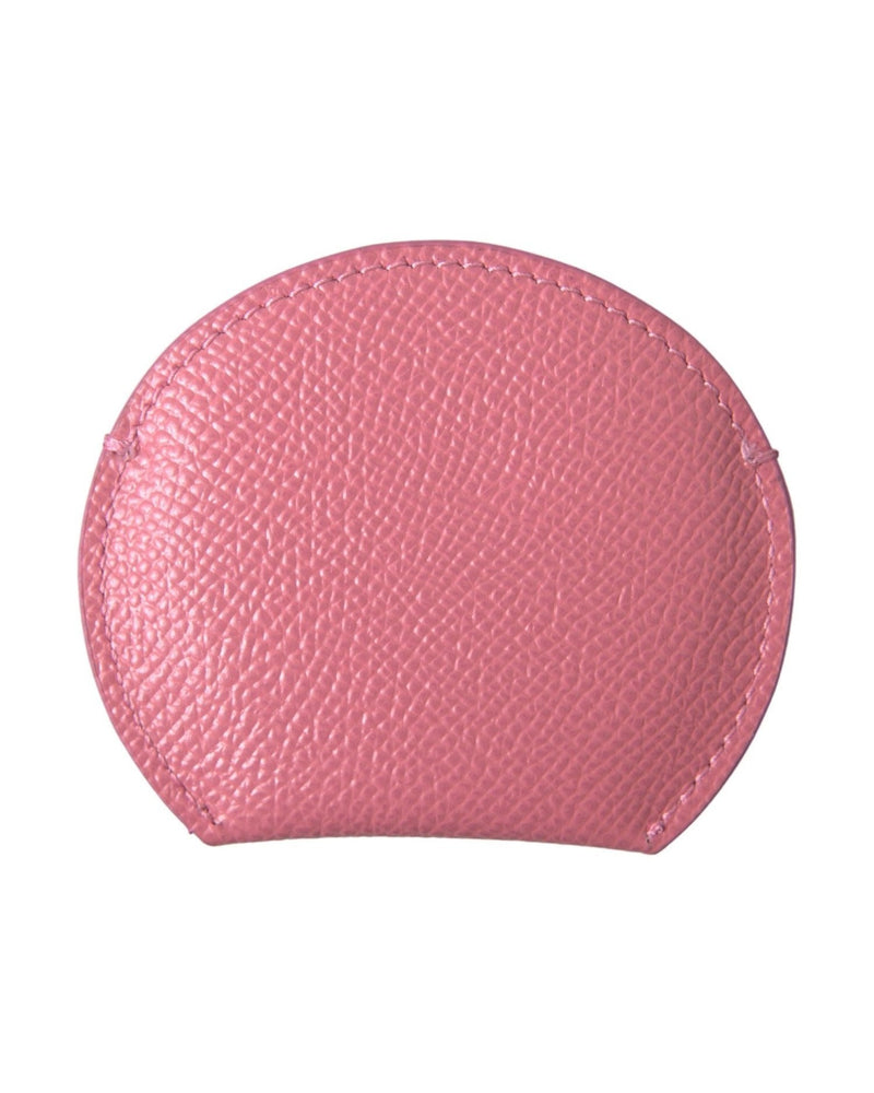 Dolce & Gabbana Elegant Leather Mirror Pink Holder Glam Steals