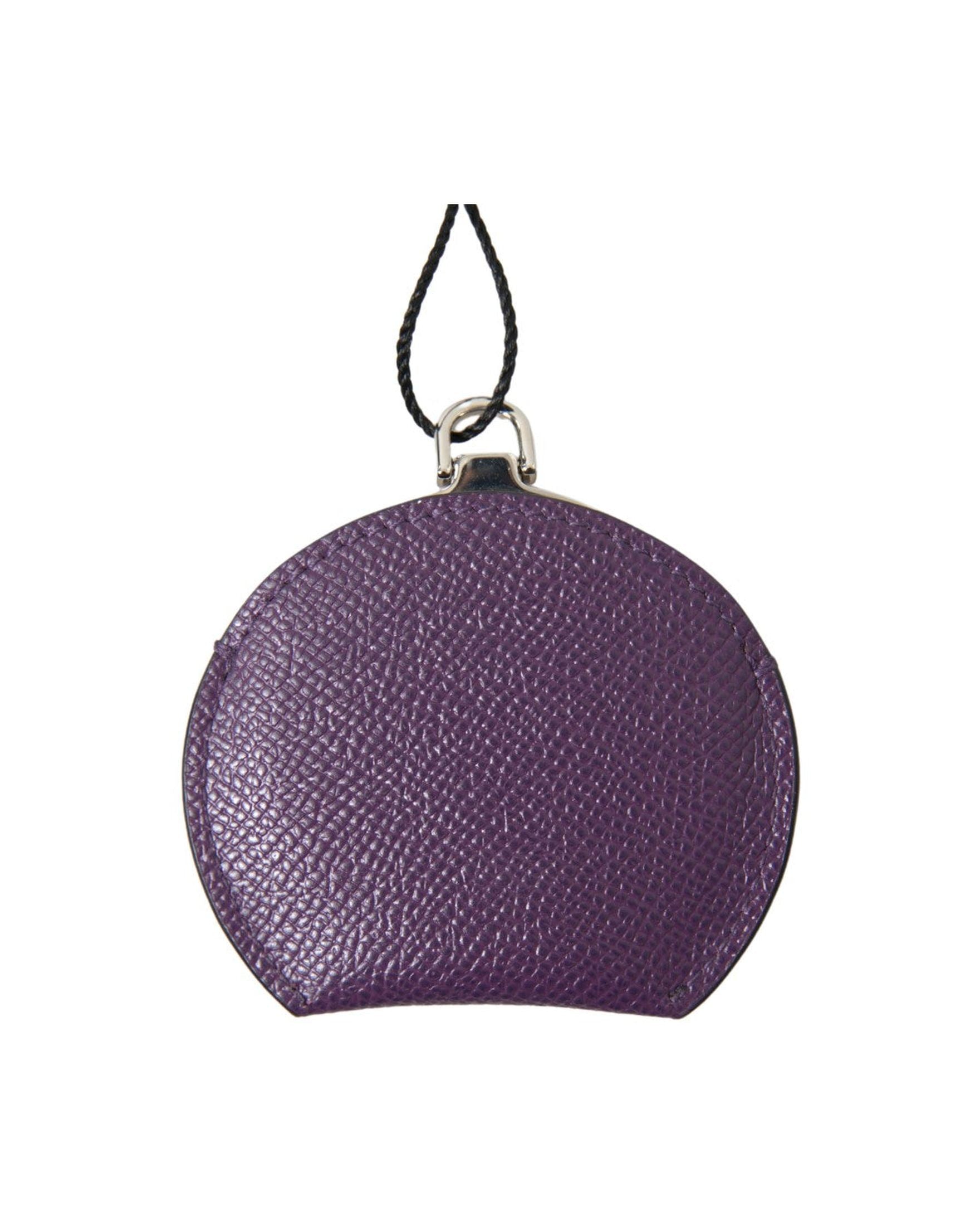 Dolce & Gabbana Elegant Leather Mirror Purple Holder Glam Steals