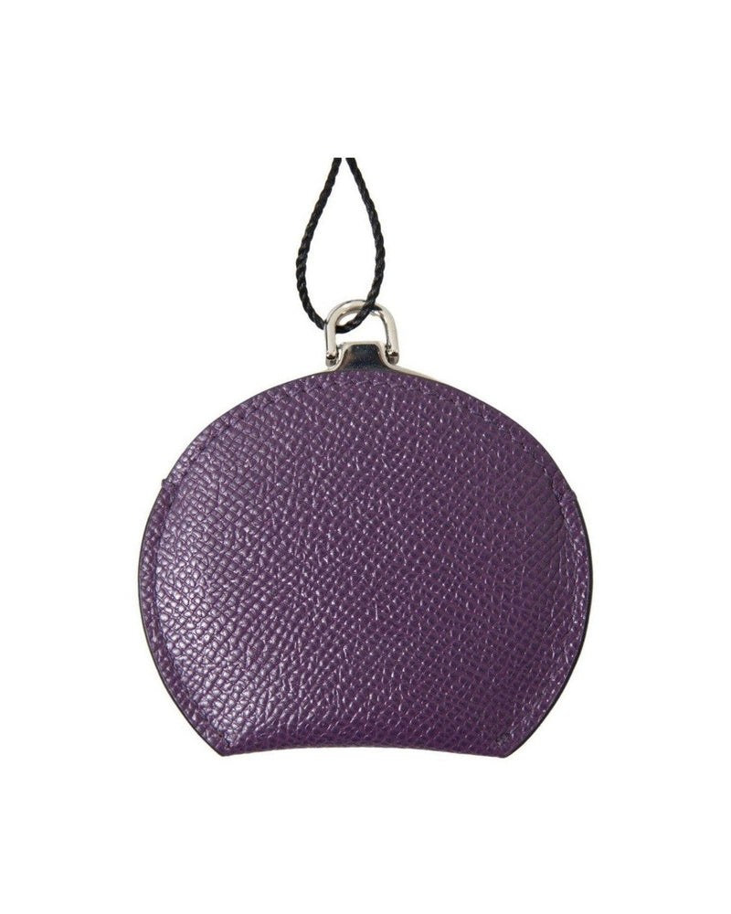 Dolce & Gabbana Elegant Leather Mirror Purple Holder Glam Steals