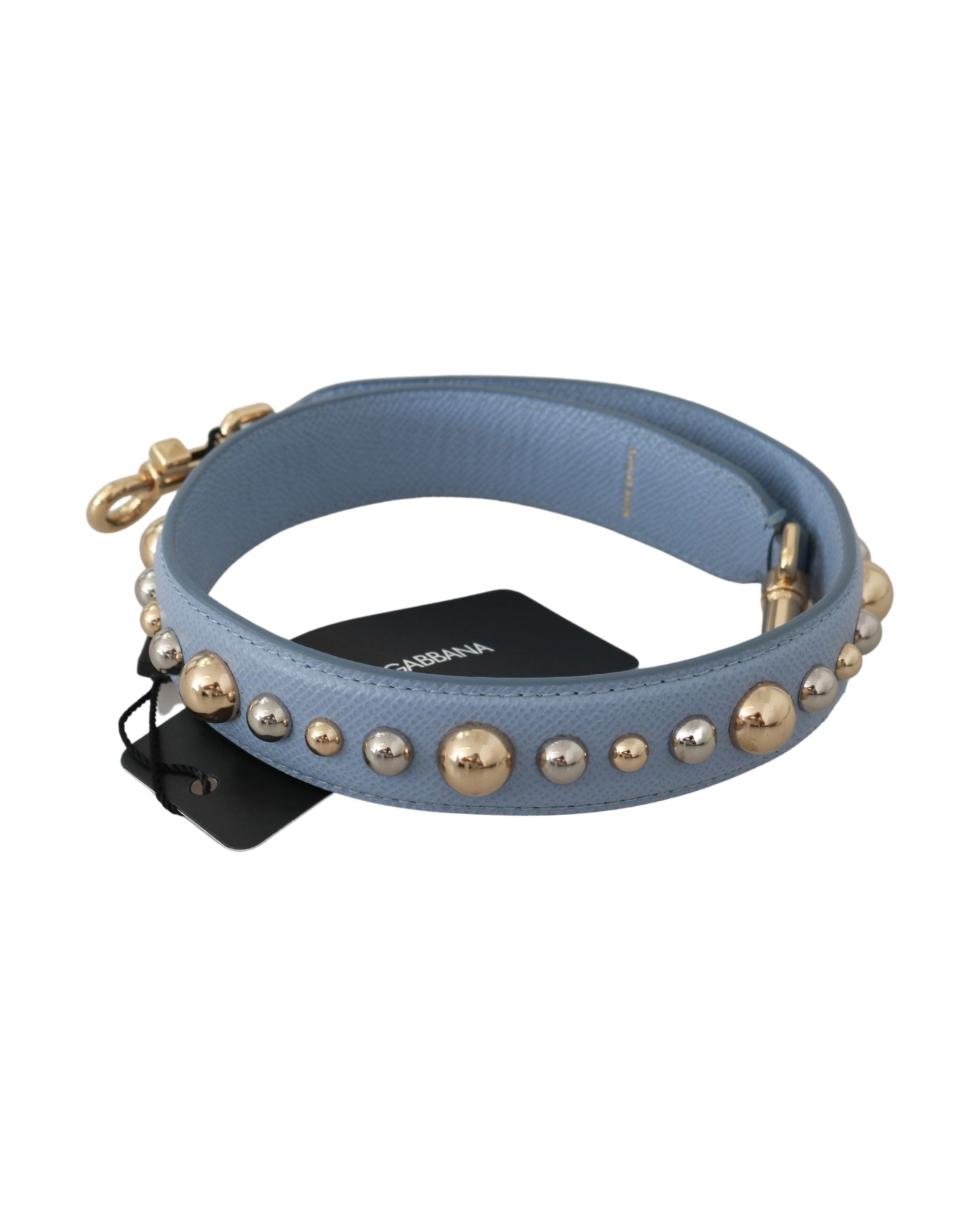 Dolce & Gabbana Elegant Leather Shoulder Blue Strap Glam Steals