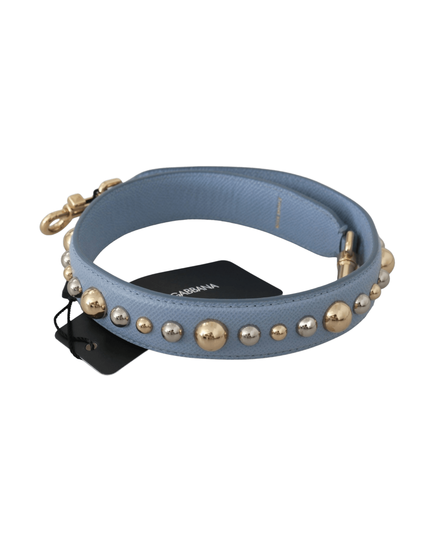 Dolce & Gabbana Elegant Leather Shoulder Blue Strap Glam Steals