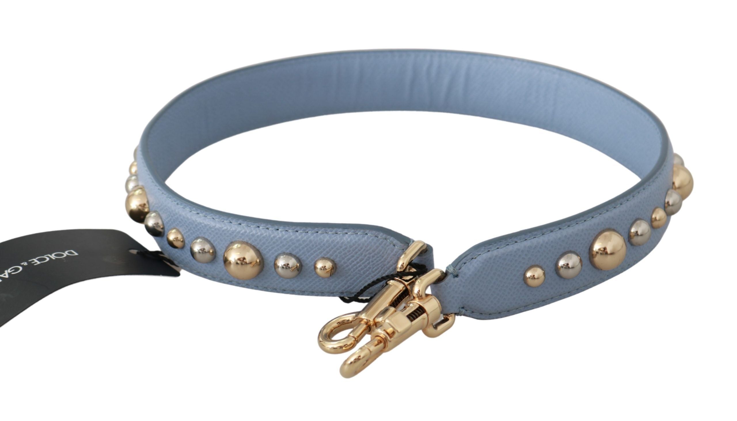 Dolce & Gabbana Elegant Leather Shoulder Blue Strap Glam Steals
