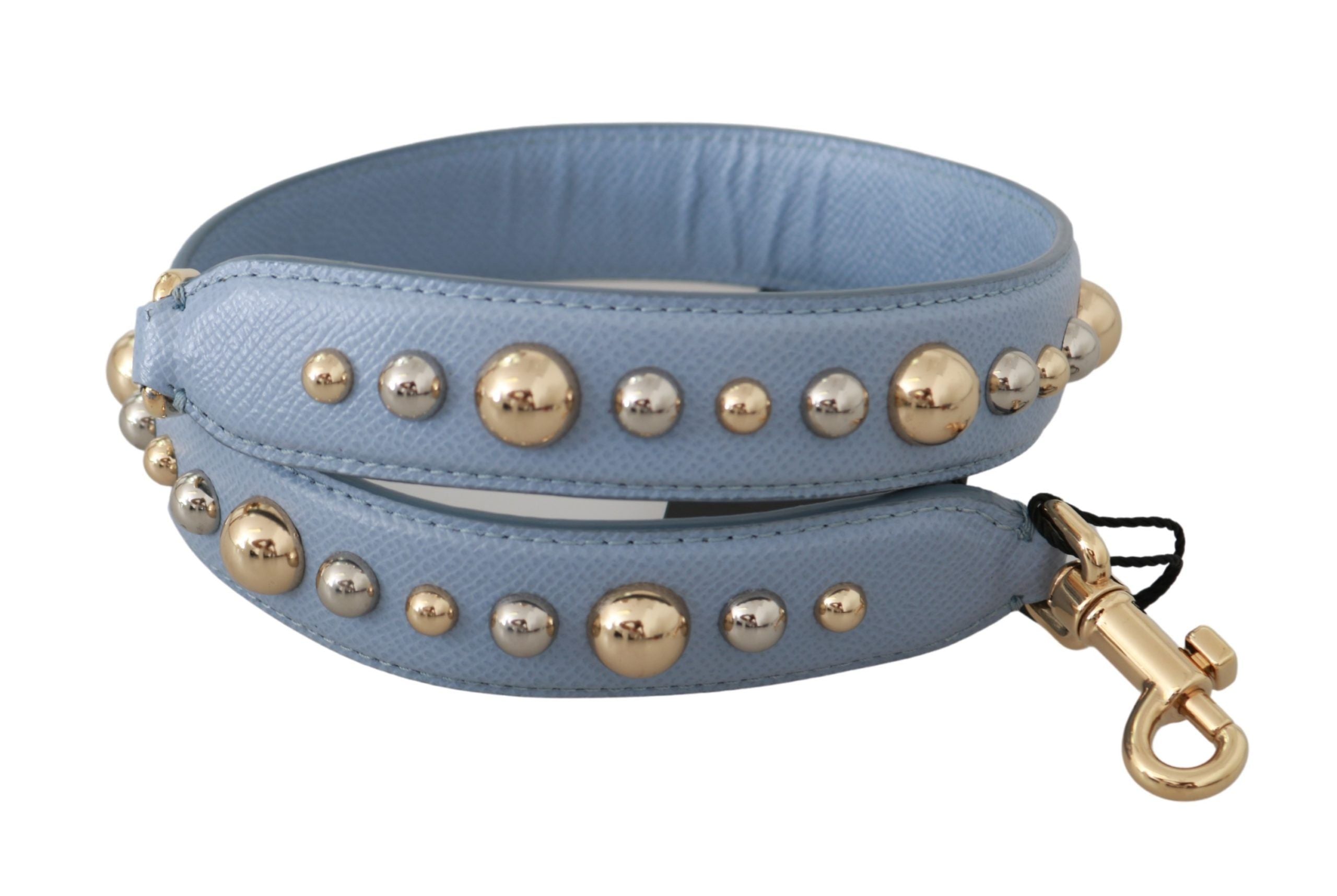 Dolce & Gabbana Elegant Leather Shoulder Blue Strap Glam Steals