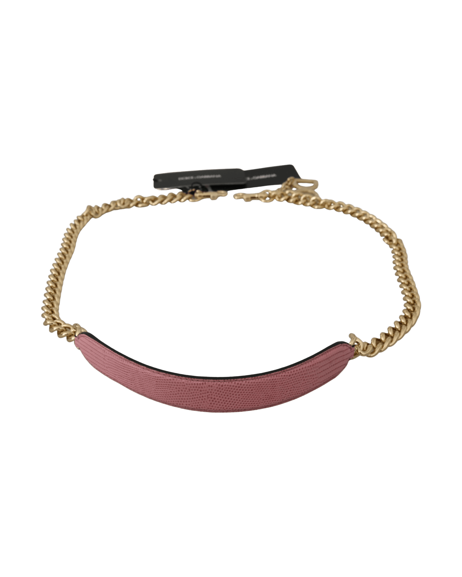 Dolce & Gabbana Elegant Leather Shoulder Pink Gold Strap Glam Steals