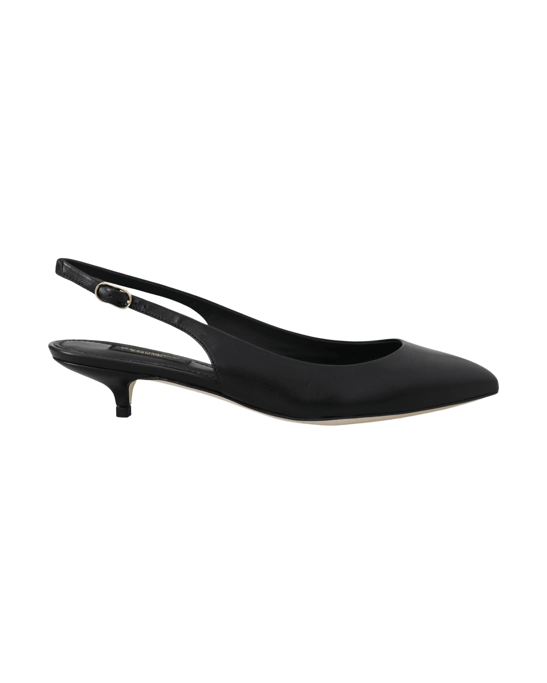 Dolce & Gabbana Elegant Leather Slingback Black Pumps Glam Steals