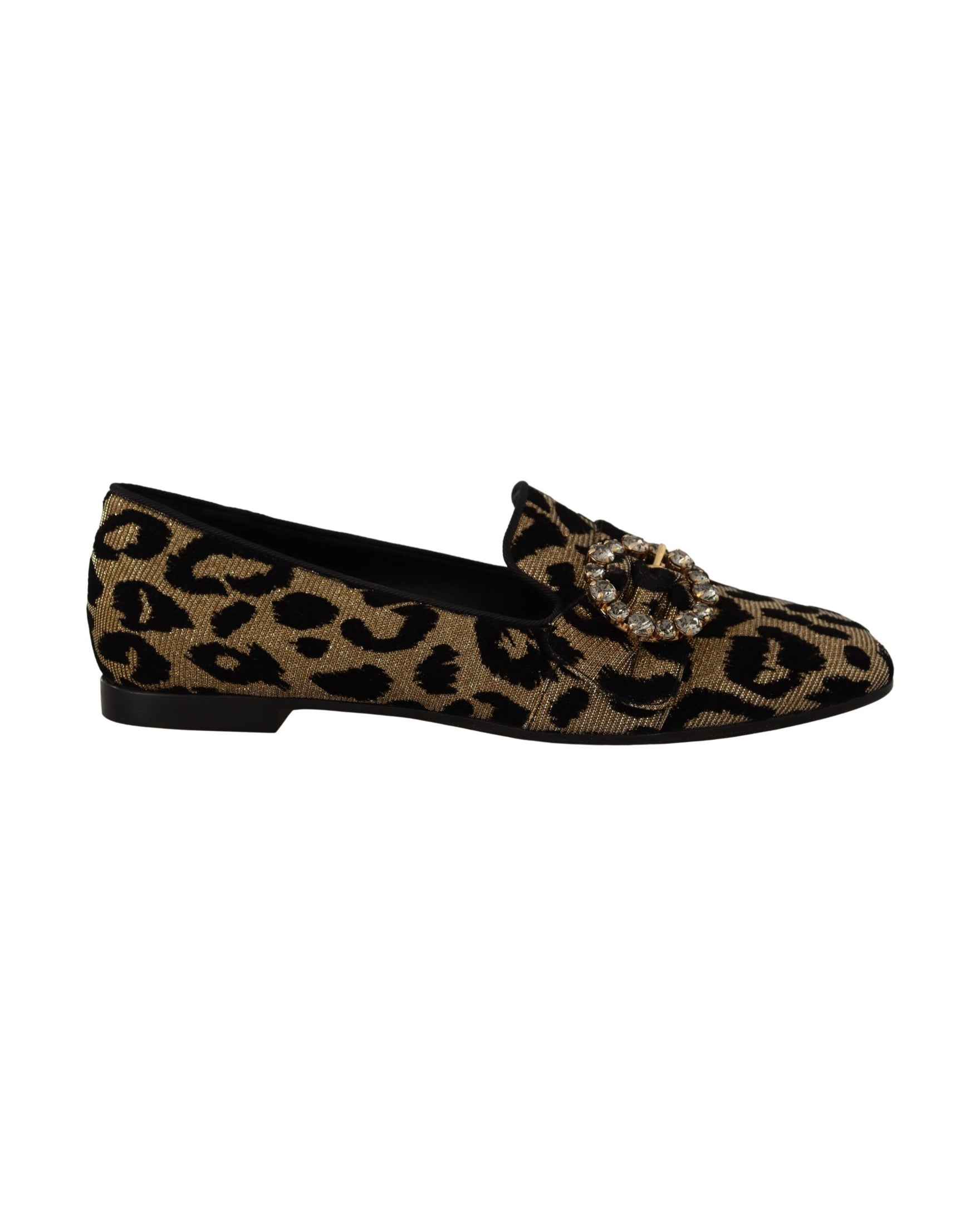 Dolce & Gabbana Elegant Leopard Crystal Gem Loafers Glam Steals