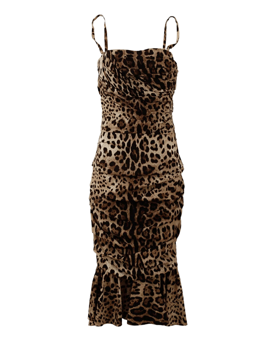 Dolce & Gabbana Elegant Leopard Print Cady Dress Glam Steals