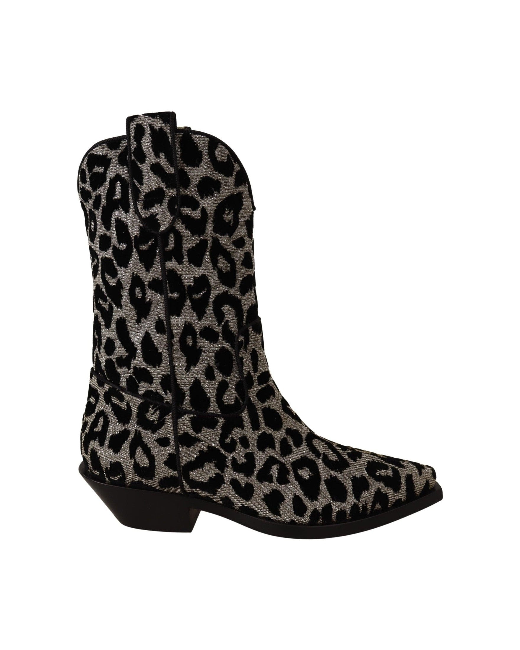 Dolce & Gabbana Elegant Leopard Print Mid Calf Boots Glam Steals