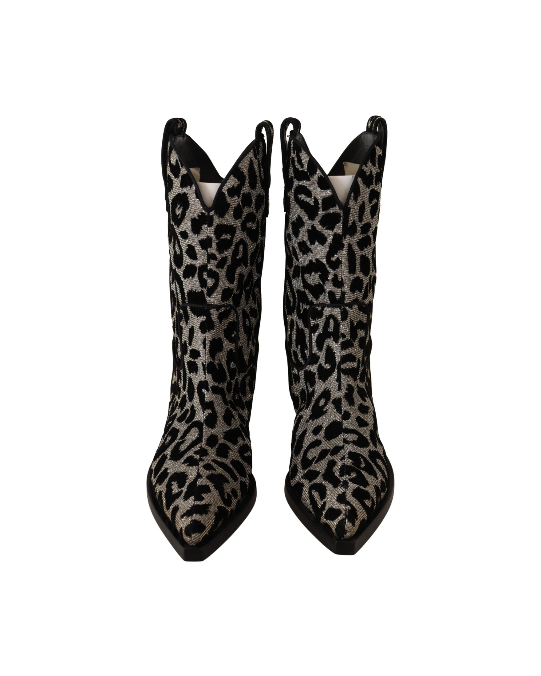 Dolce & Gabbana Elegant Leopard Print Mid Calf Boots Glam Steals