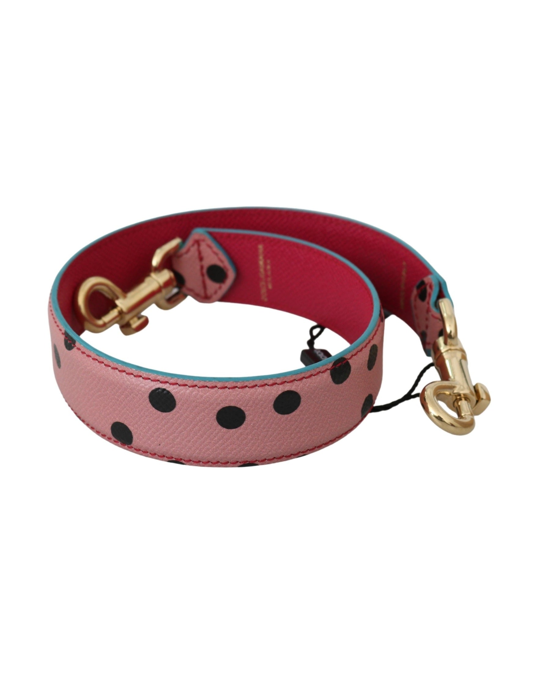 Dolce & Gabbana Elegant Polka-Dotted Leather Shoulder Pink Strap Glam Steals