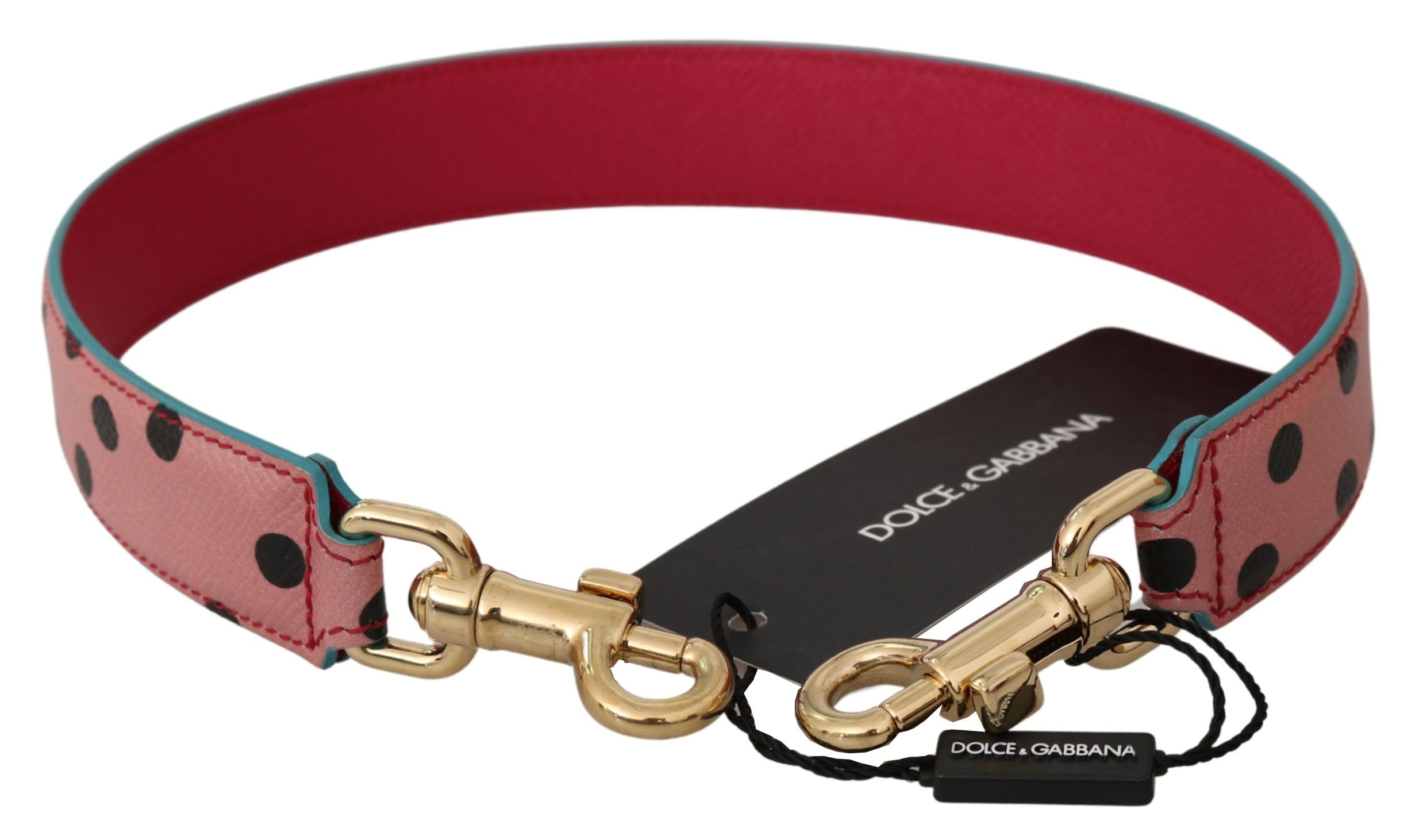 Dolce & Gabbana Elegant Polka-Dotted Leather Shoulder Pink Strap Glam Steals