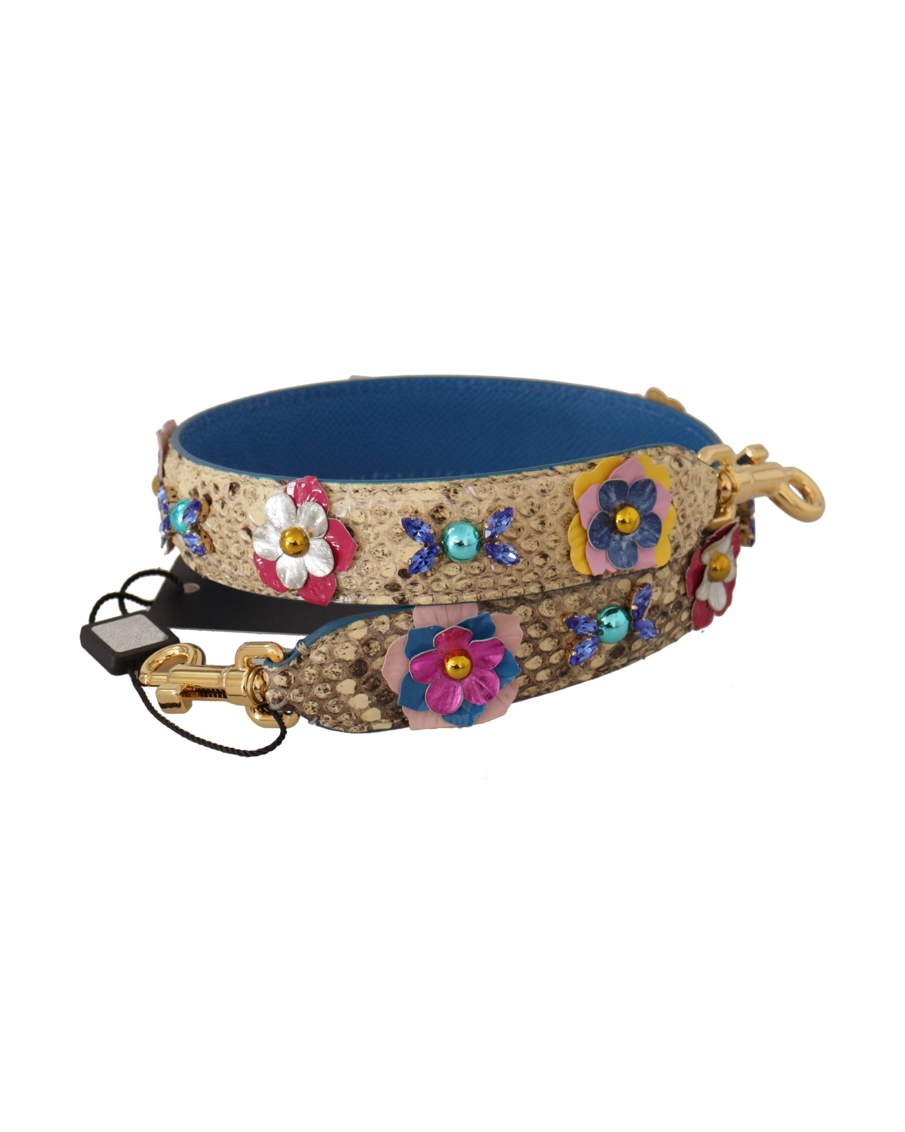 Dolce & Gabbana Elegant Python Leather Beige Strap Glam Steals