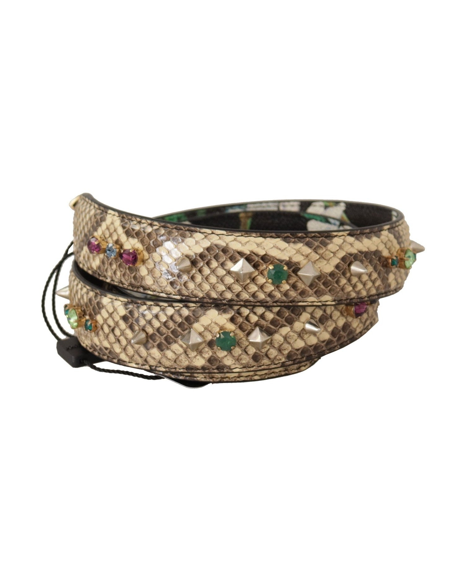 Dolce & Gabbana Elegant Python Leather Shoulder Beige Strap Glam Steals